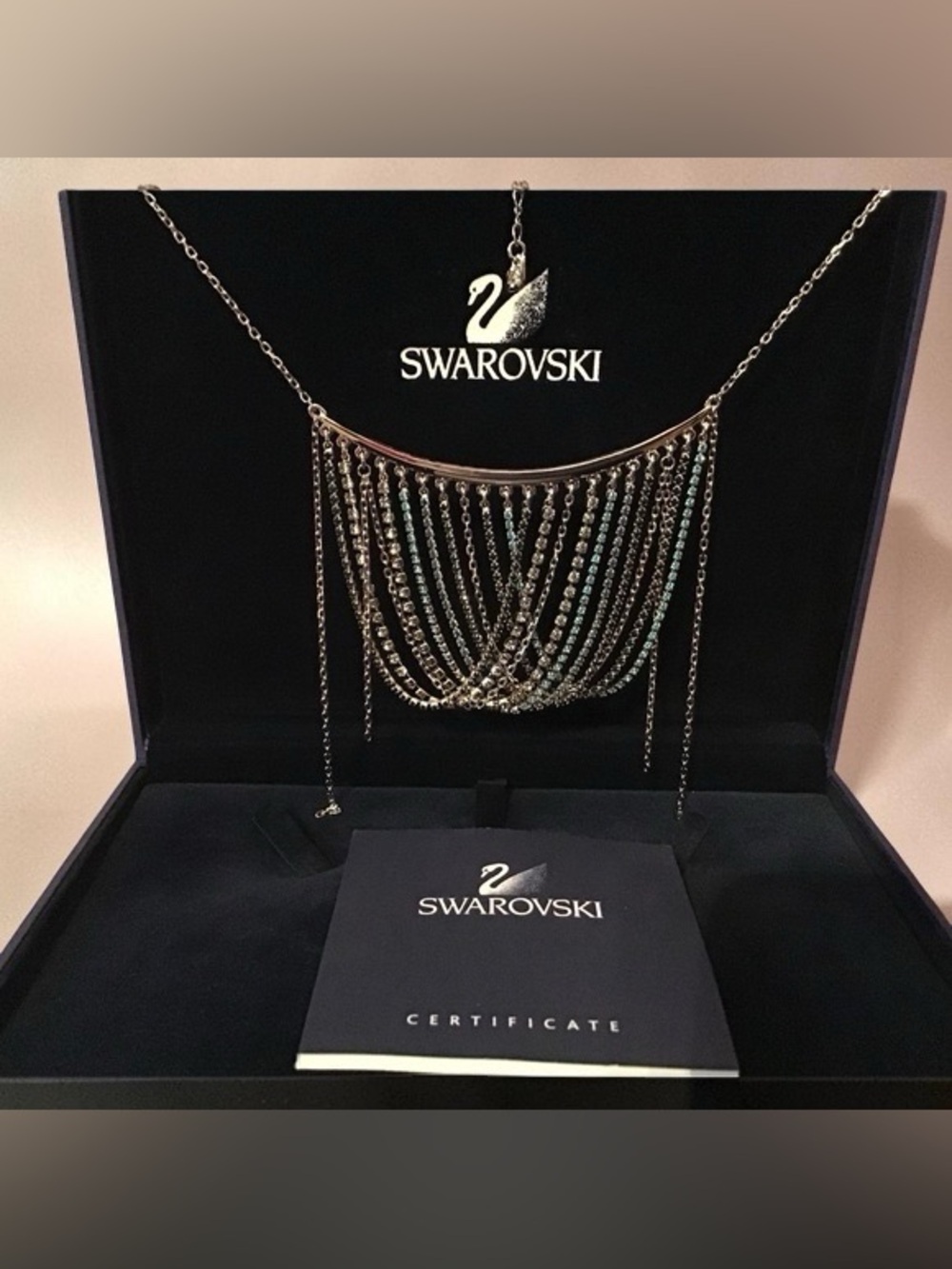 Swarovski Multi-Strand Crystal Fringe Necklace